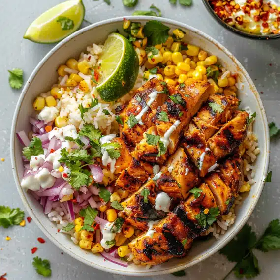 Street Corn Chicken Rice Bowl