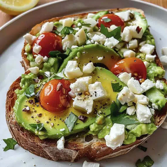 Avocado Toast with Feta Cheese