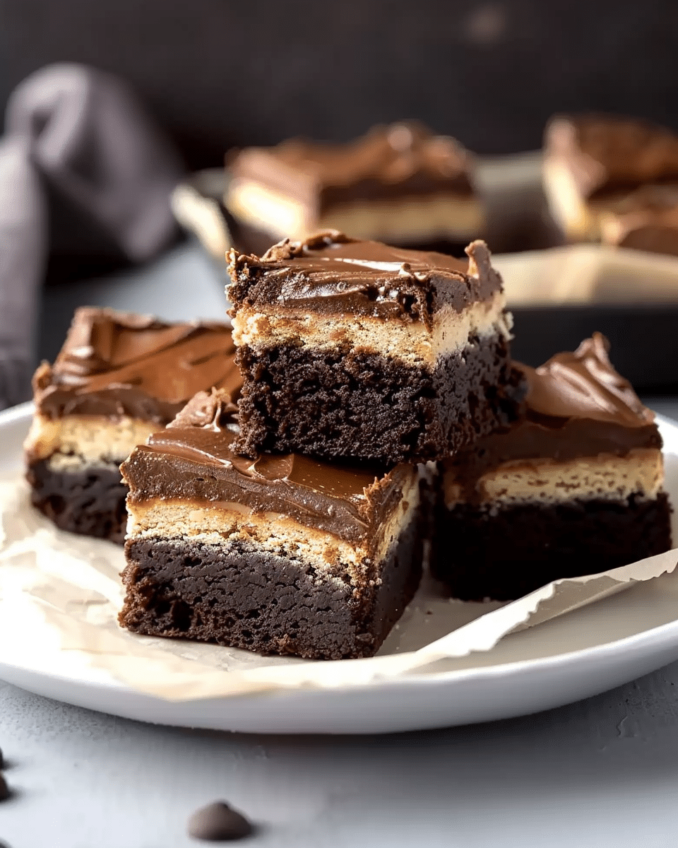 Fudgy Layered Irish Mocha Brownies