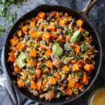 Southwest Sweet Potato, Black Bean and Rice Skillet Recipe