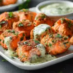 Baked Salmon Meatballs with Avocado Sauce