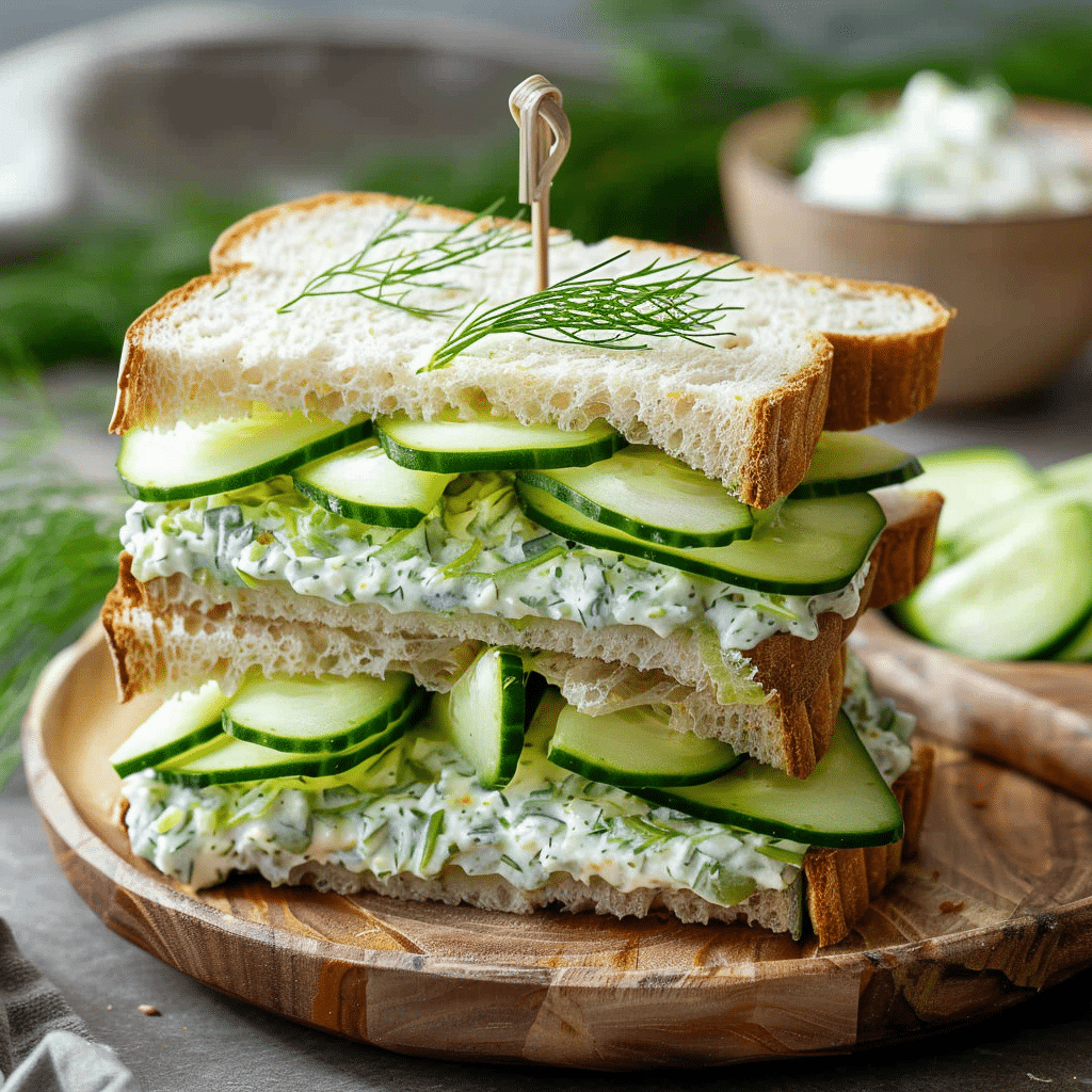 Cucumber Sandwich with Creamy Dill Spread