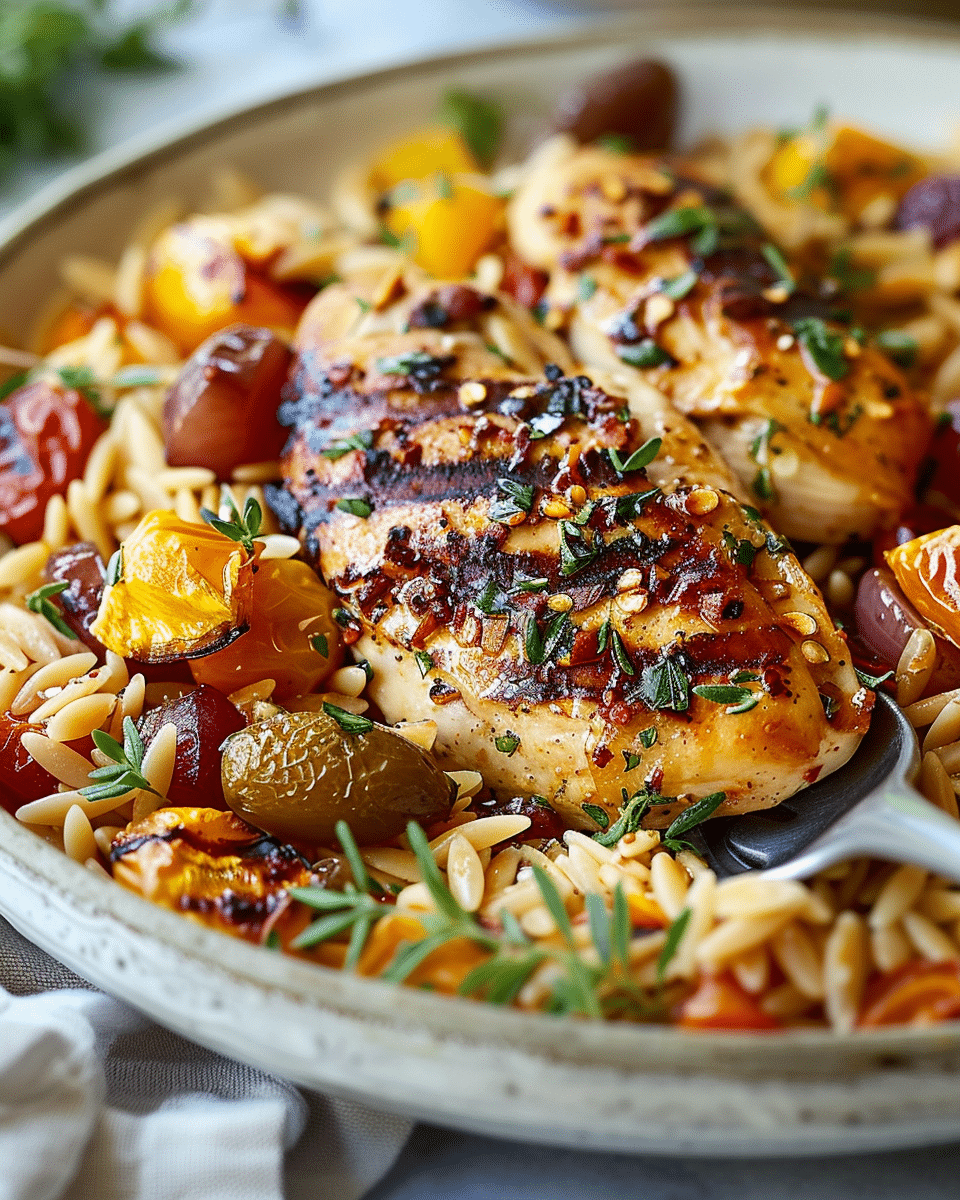 Mediterranean Chicken Recipe with Orzo