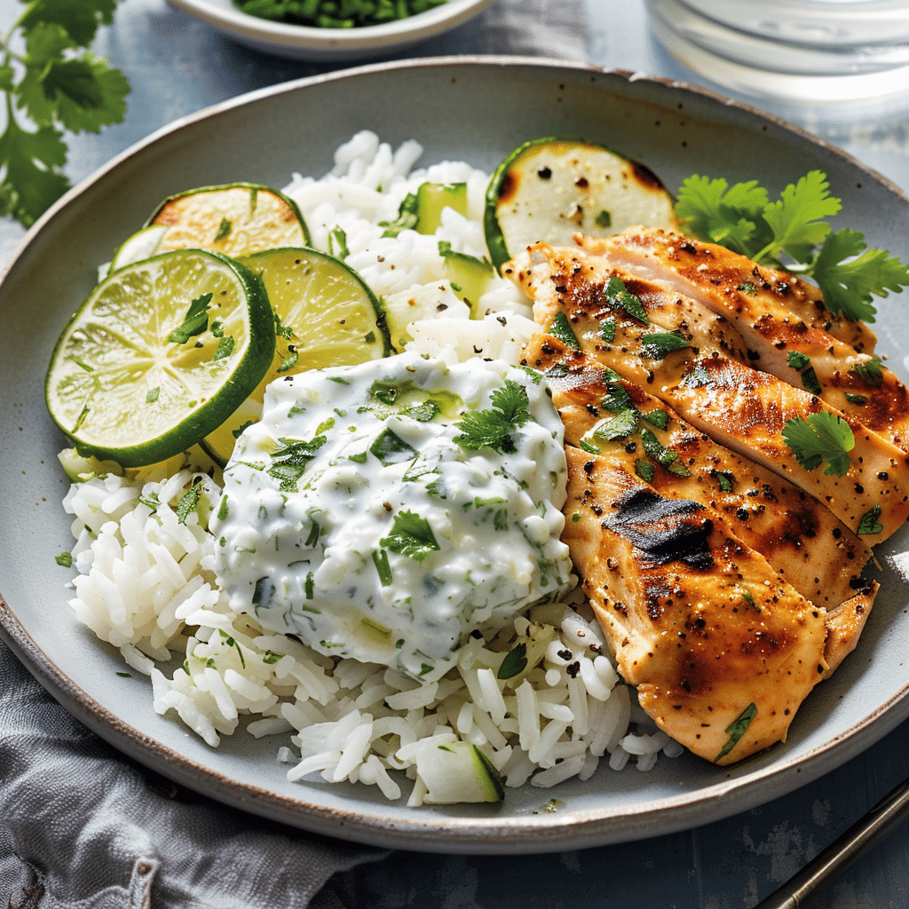 Dump-and-Bake Chicken Tzatziki with Rice Recipe