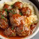 Slow Cooker Salisbury Steak Meatballs (Frozen Meatballs)