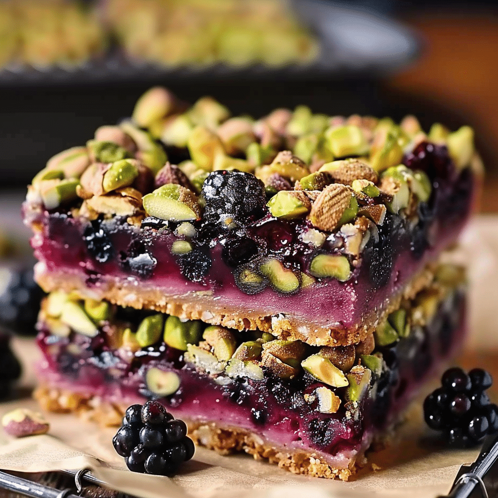 Blackberry Pistachio Dream Bars