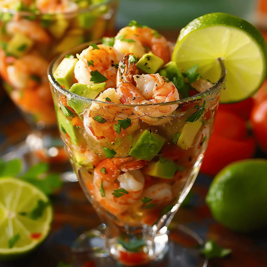 Mexican Shrimp Cocktail with Avocado & Lime