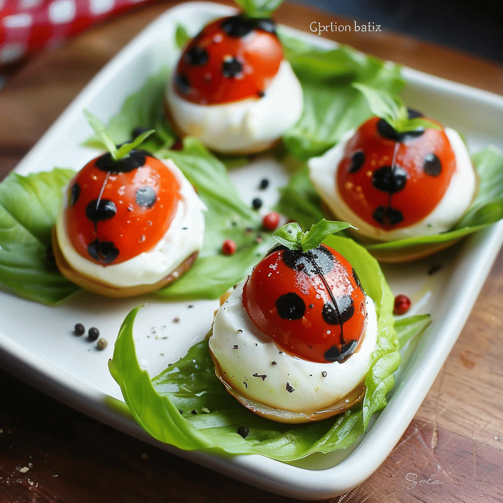 Caprese Ladybug Appetizers