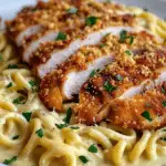 Crispy Chicken with Creamy Pasta