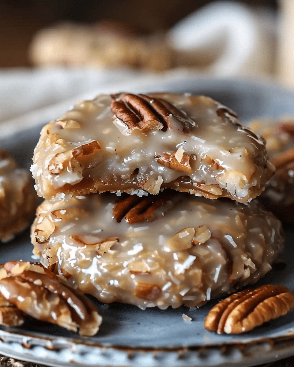 No-Bake Coconut Pecan Praline Cookies