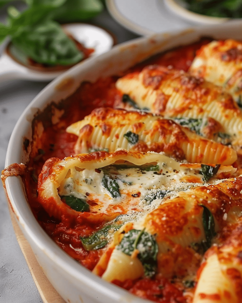 Ricotta Stuffed Shells with Spinach Recipe