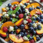 Blueberry Peach Feta Salad