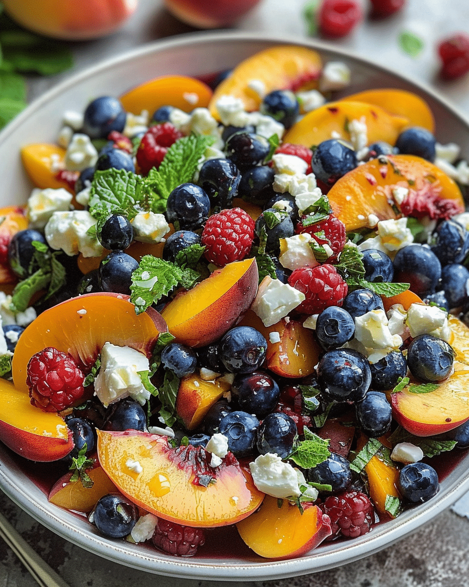 Blueberry Peach Feta Salad