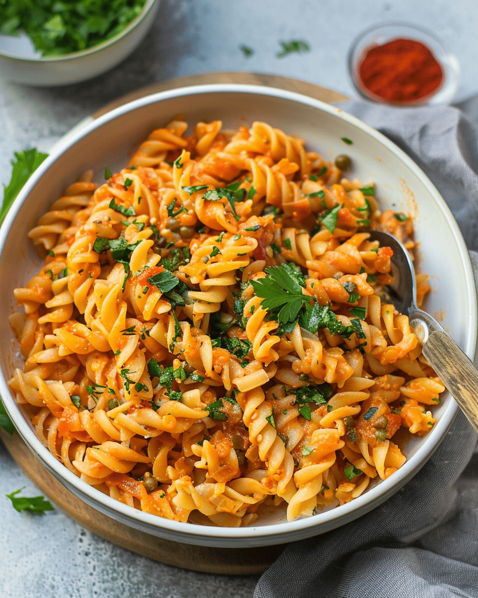 One Pot Red Lentil Pasta