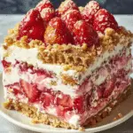 Strawberry Crunch Cheesecake Cake