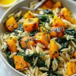 Orzo with Roasted Butternut Squash and Spinach