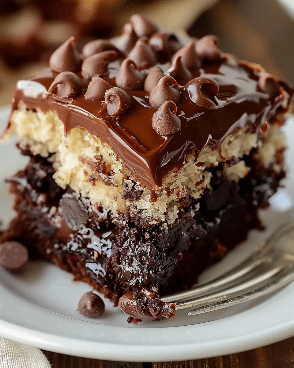 German Chocolate Poke Cake