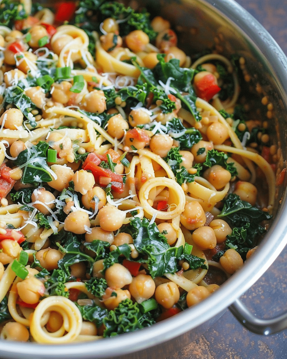 One Pot Chickpea Kale Pasta