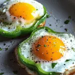 Fried Eggs in Green Pepper Rings