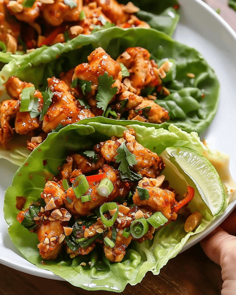 Thai Chicken Lettuce Wraps