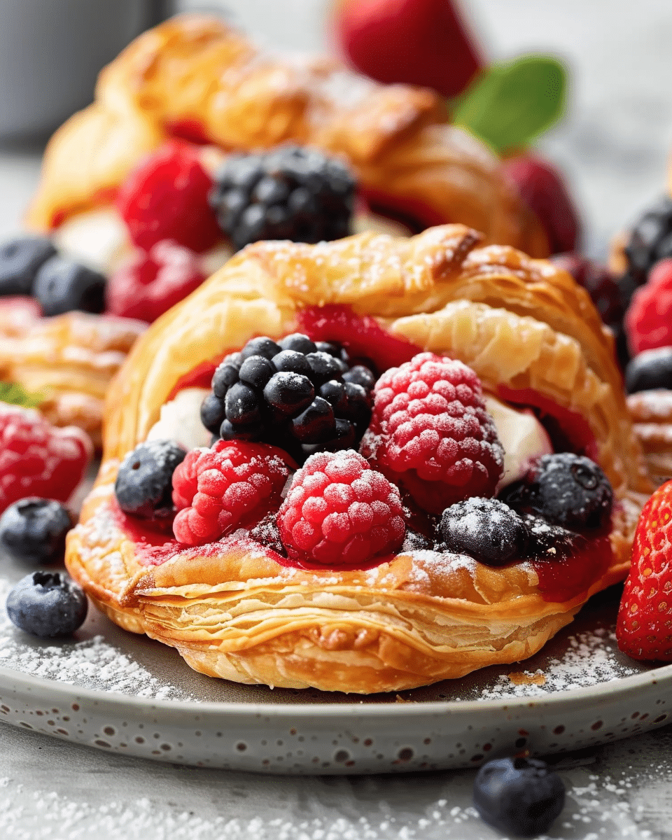 Berry and Cream Cheese Stuffed Puff Pastry