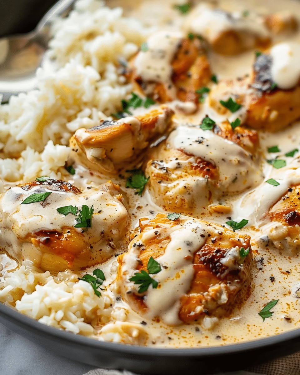 Creamy Smothered Chicken and Rice