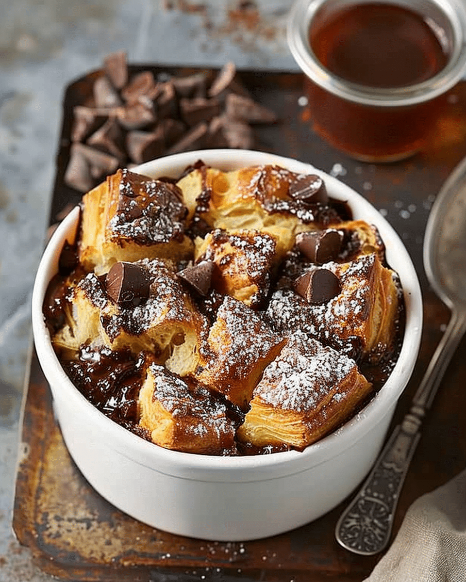 Chocolate Croissant Bread Pudding
