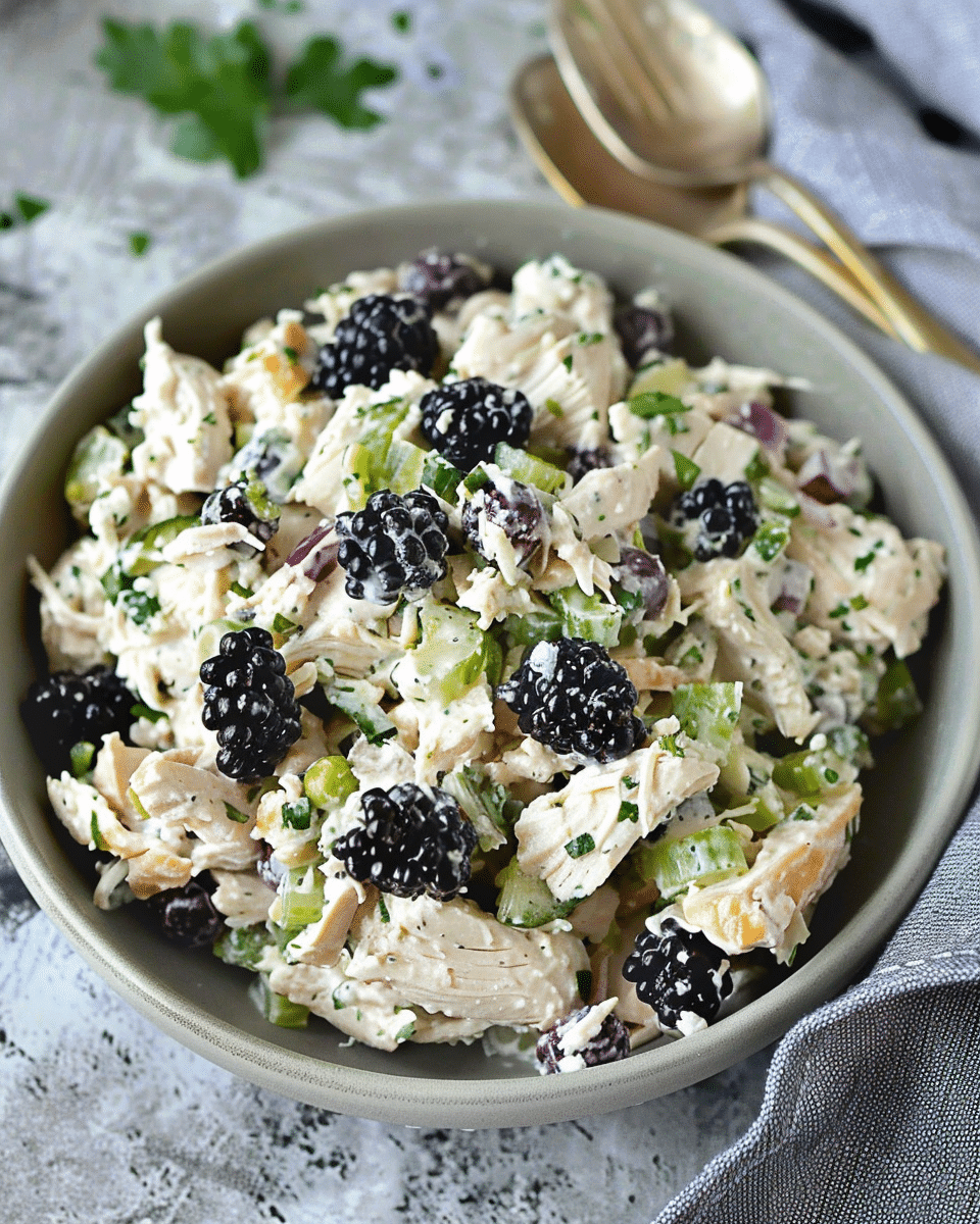 Low Carb Blackberry Cottage Cheese Chicken Salad