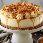 Creamy Butterscotch Cheesecake with a Buttery Crumble