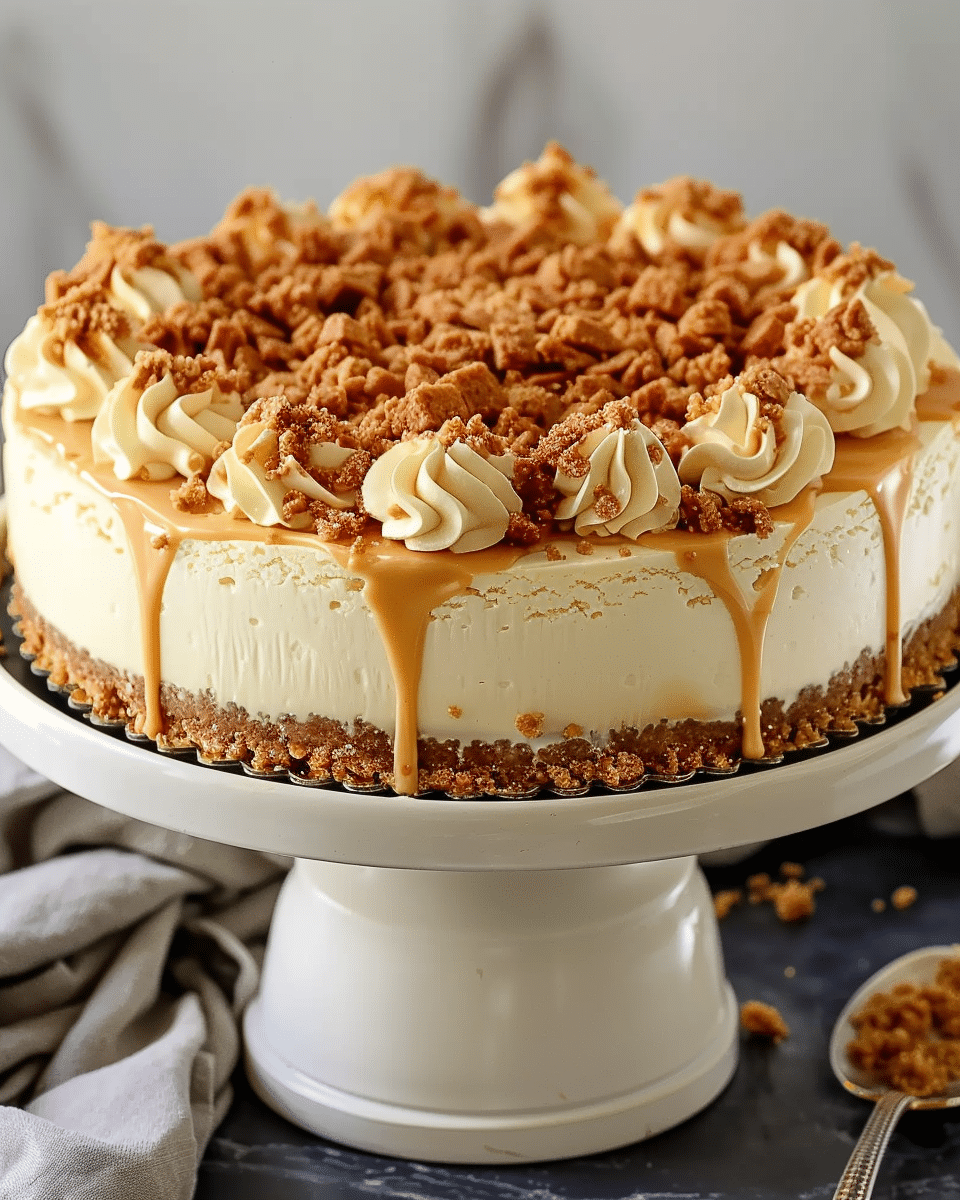 Creamy Butterscotch Cheesecake with a Buttery Crumble
