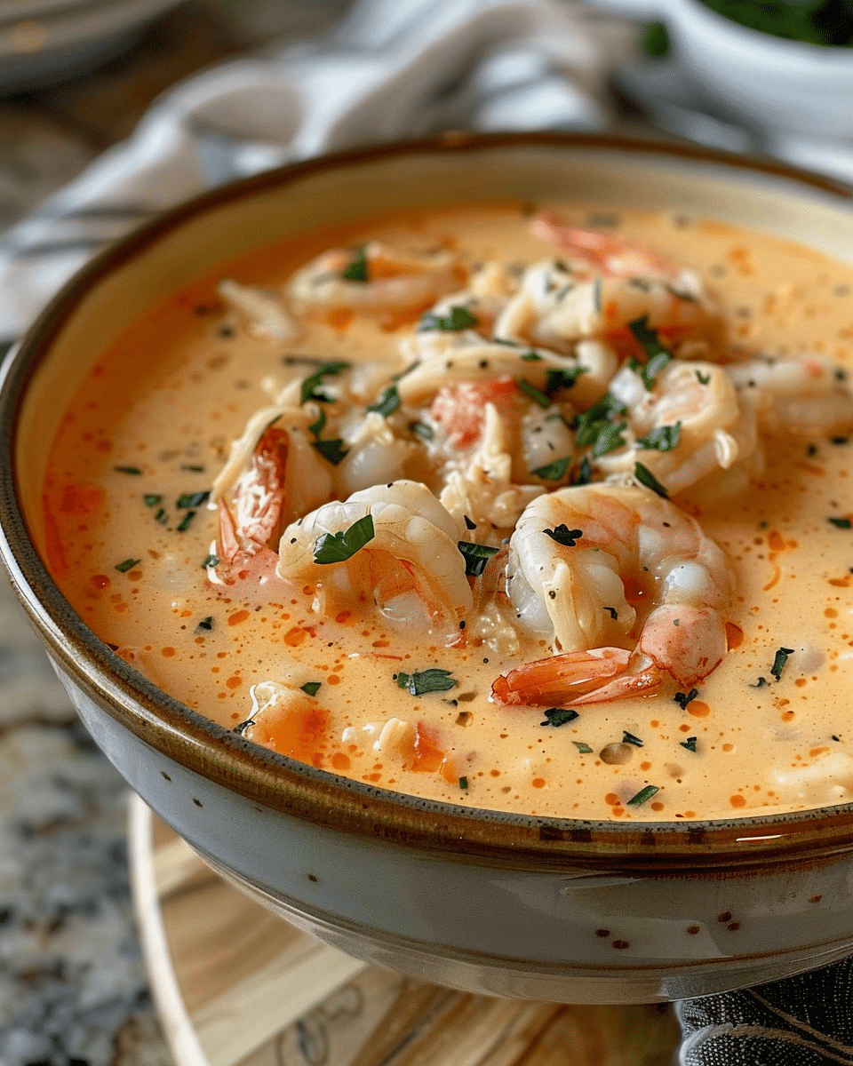 Creamy Crab and Shrimp Seafood Bisque