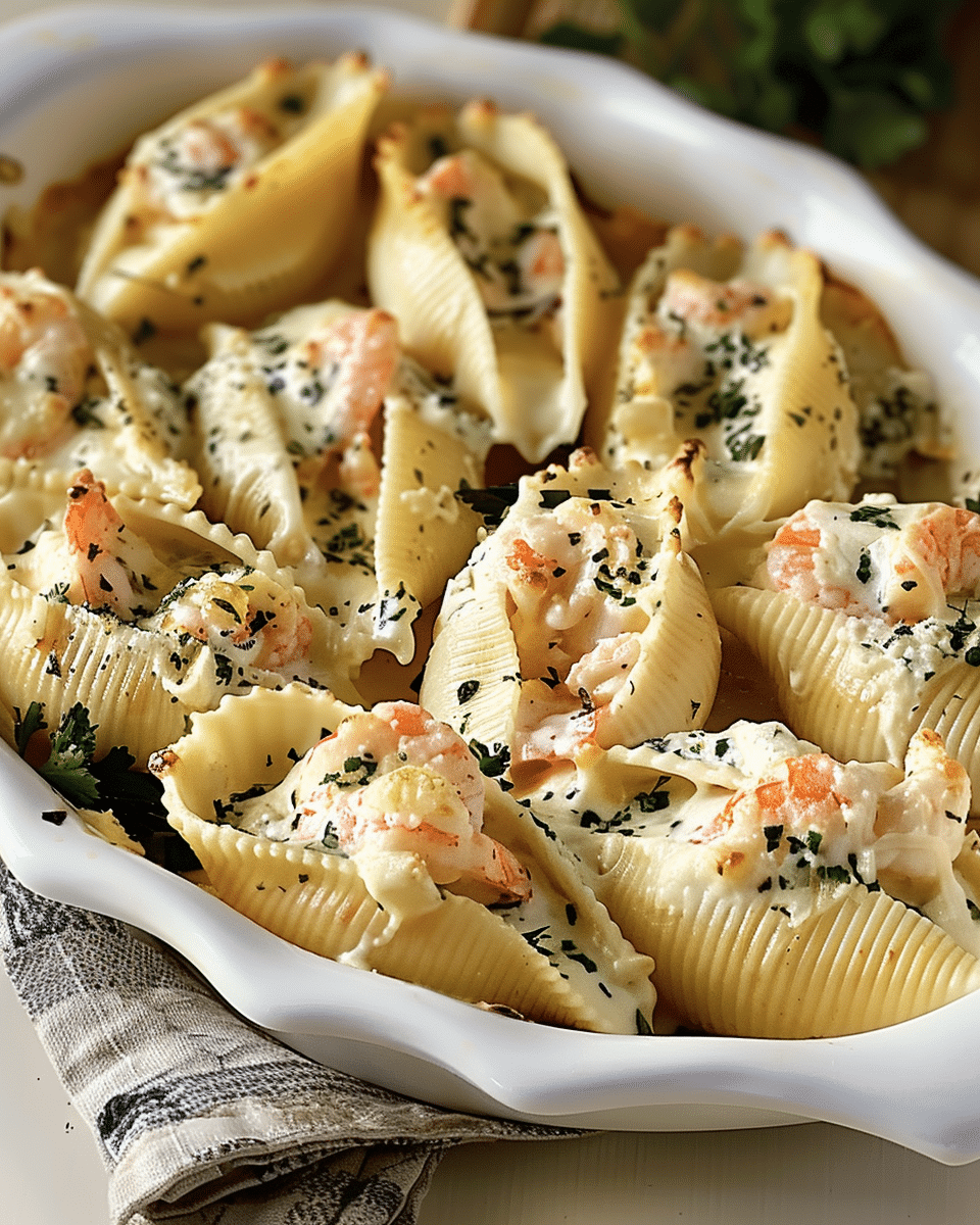 Creamy Seafood Stuffed Shells