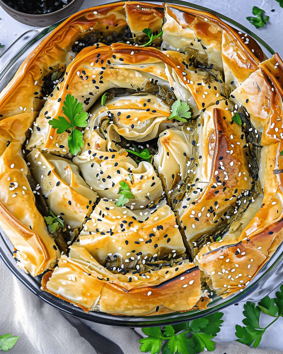 Flaky Spanakopita Spiral