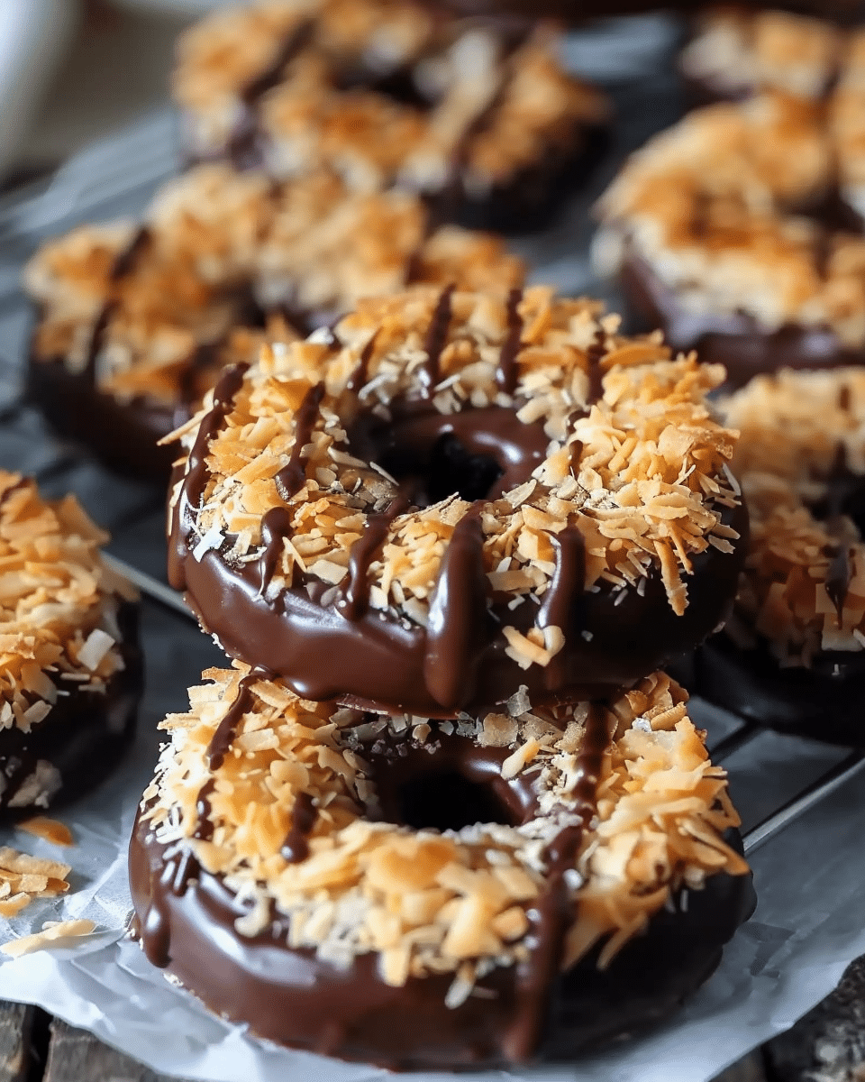 Homemade Samoas (Caramel Coconut Girl Scout Cookies)