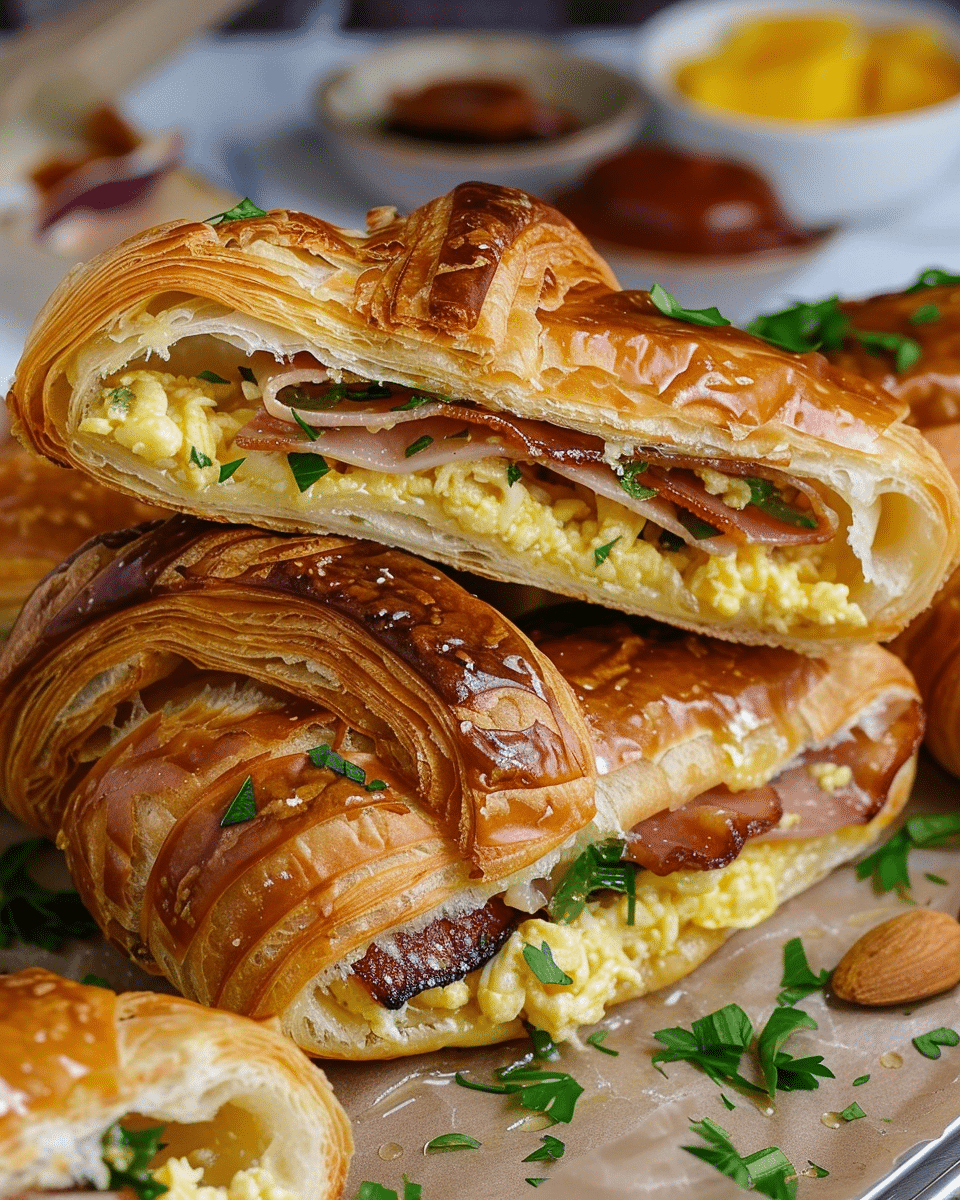 Maple-Dijon Breakfast Croissant Sandwiches