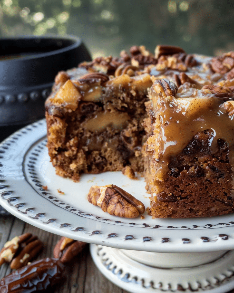 Old-Fashioned Date, Apple, and Walnut Cake