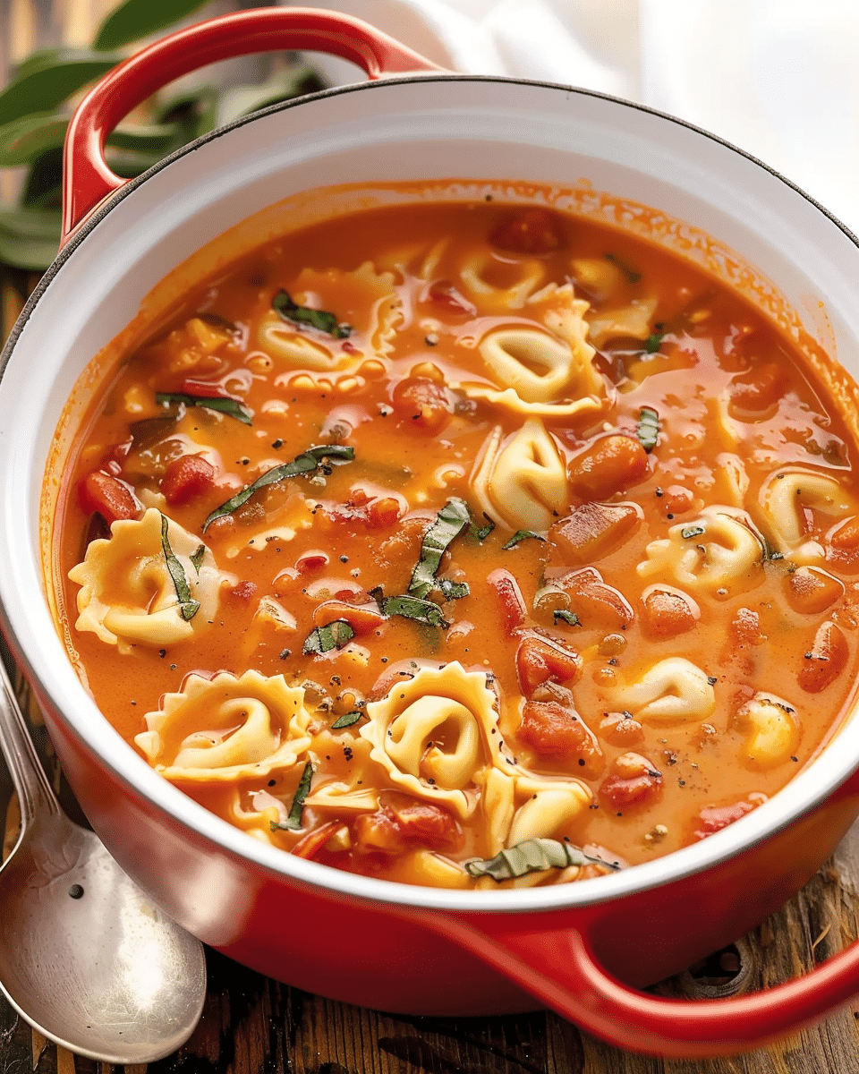 One-Pot Creamy Tomato Tortellini Soup