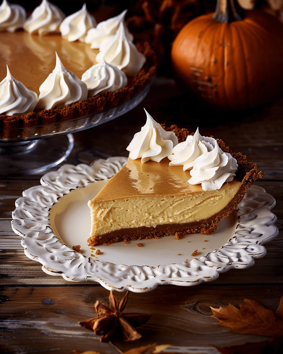 Pumpkin Cheese Pie with Gingersnap Crust