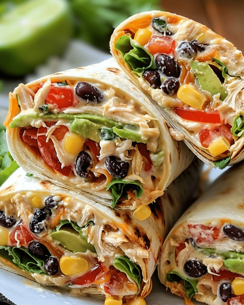 Seven Layer Chicken Burritos