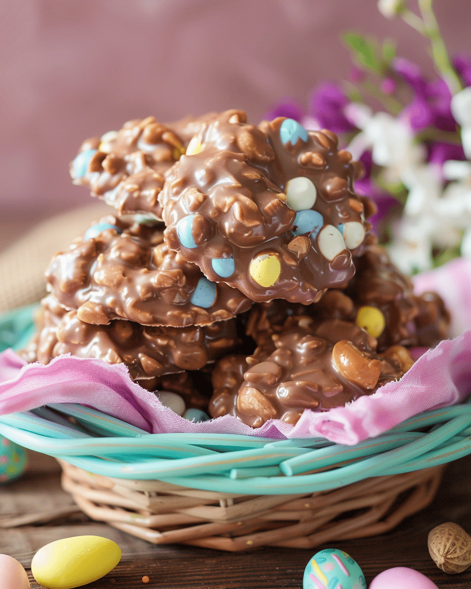 Slow Cooker Easter Peanut Clusters