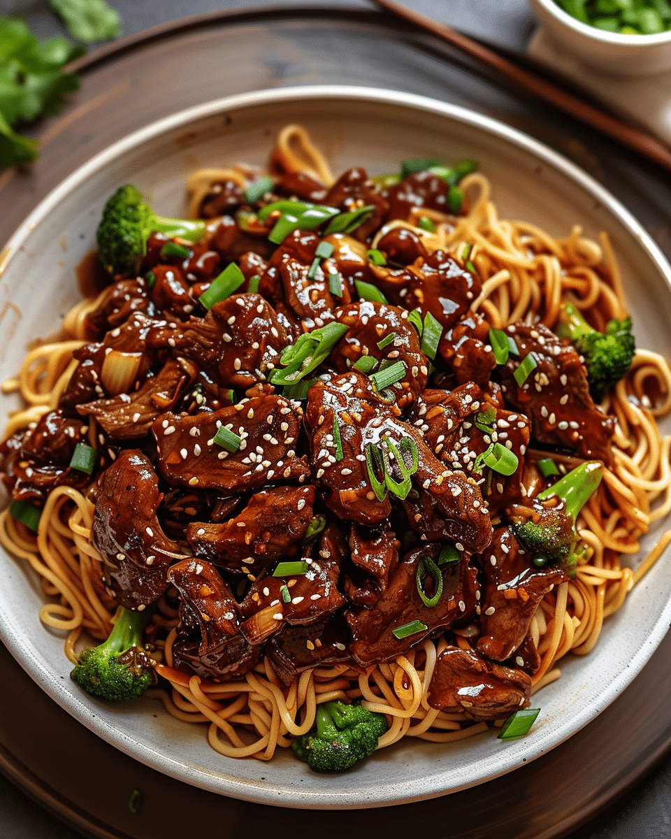 Sticky Beef Noodles