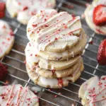 White Chocolate Strawberry Shortbread Cookies