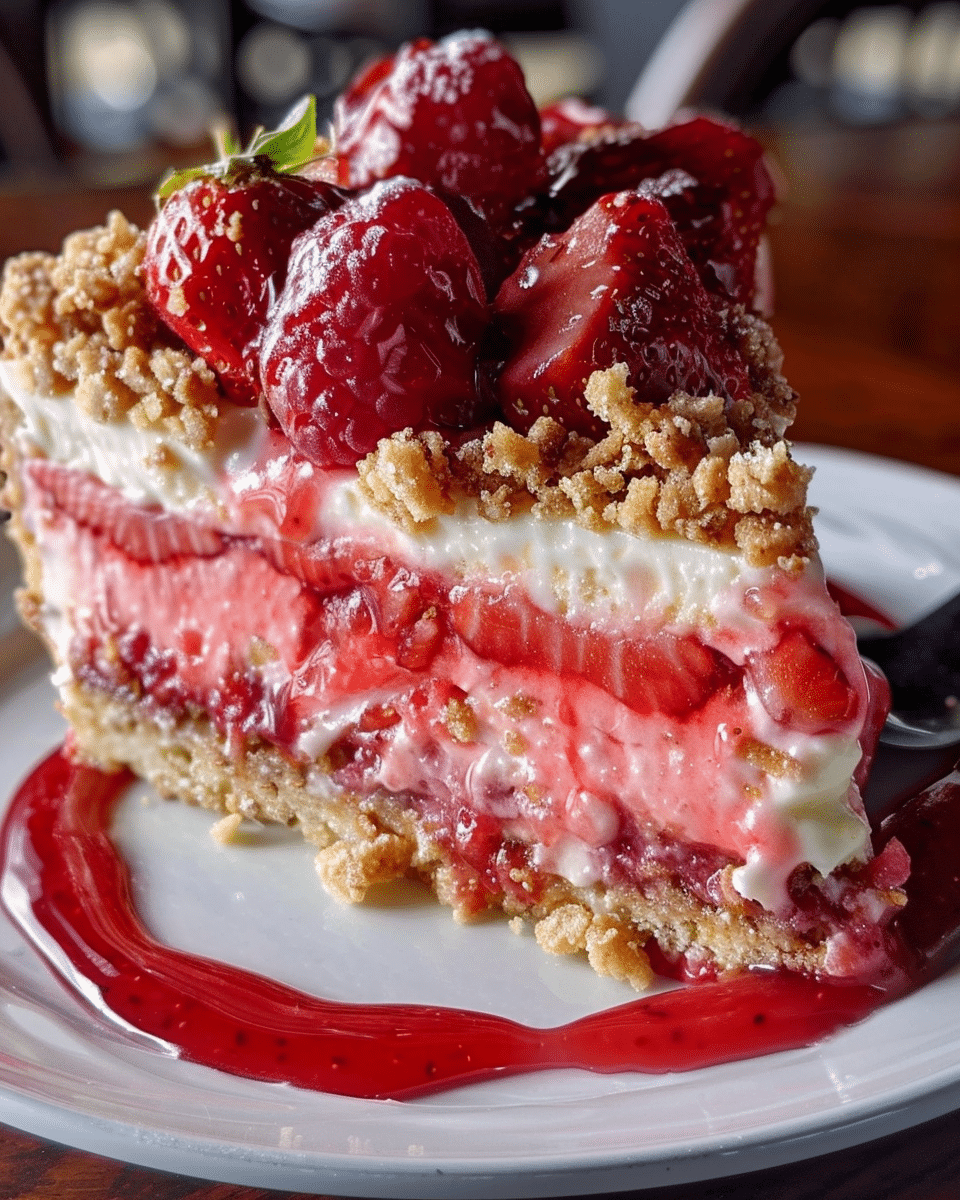 Berrylicious Strawberry Crunch Cheesecake