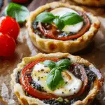 Cheesy Caprese Pesto Tarts