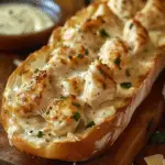 Chicken Alfredo Stuffed Garlic Bread Subs