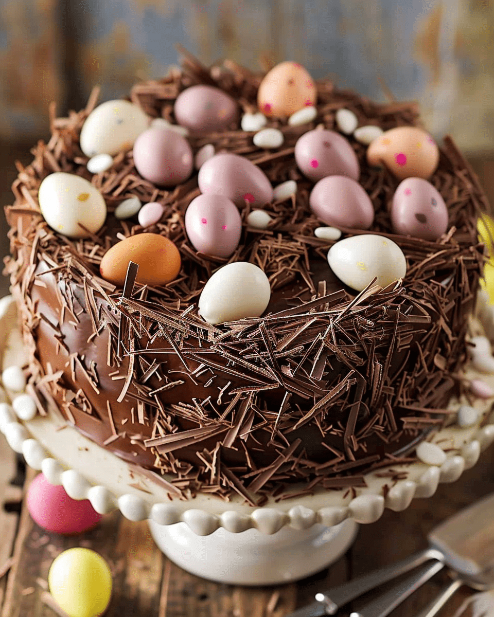 Chocolate Easter Egg Nest Cake