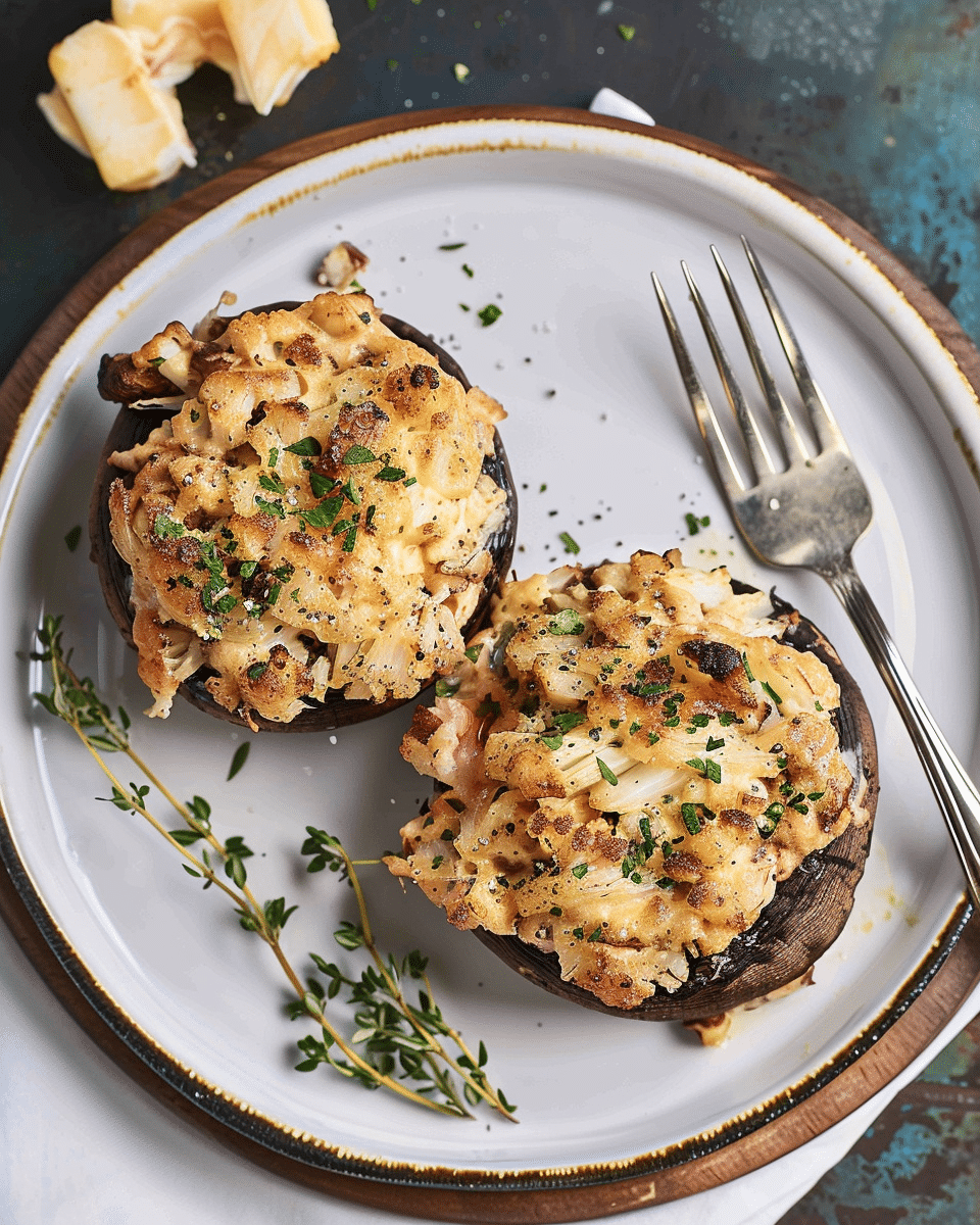 Crab Stuffed Portobello Mushrooms