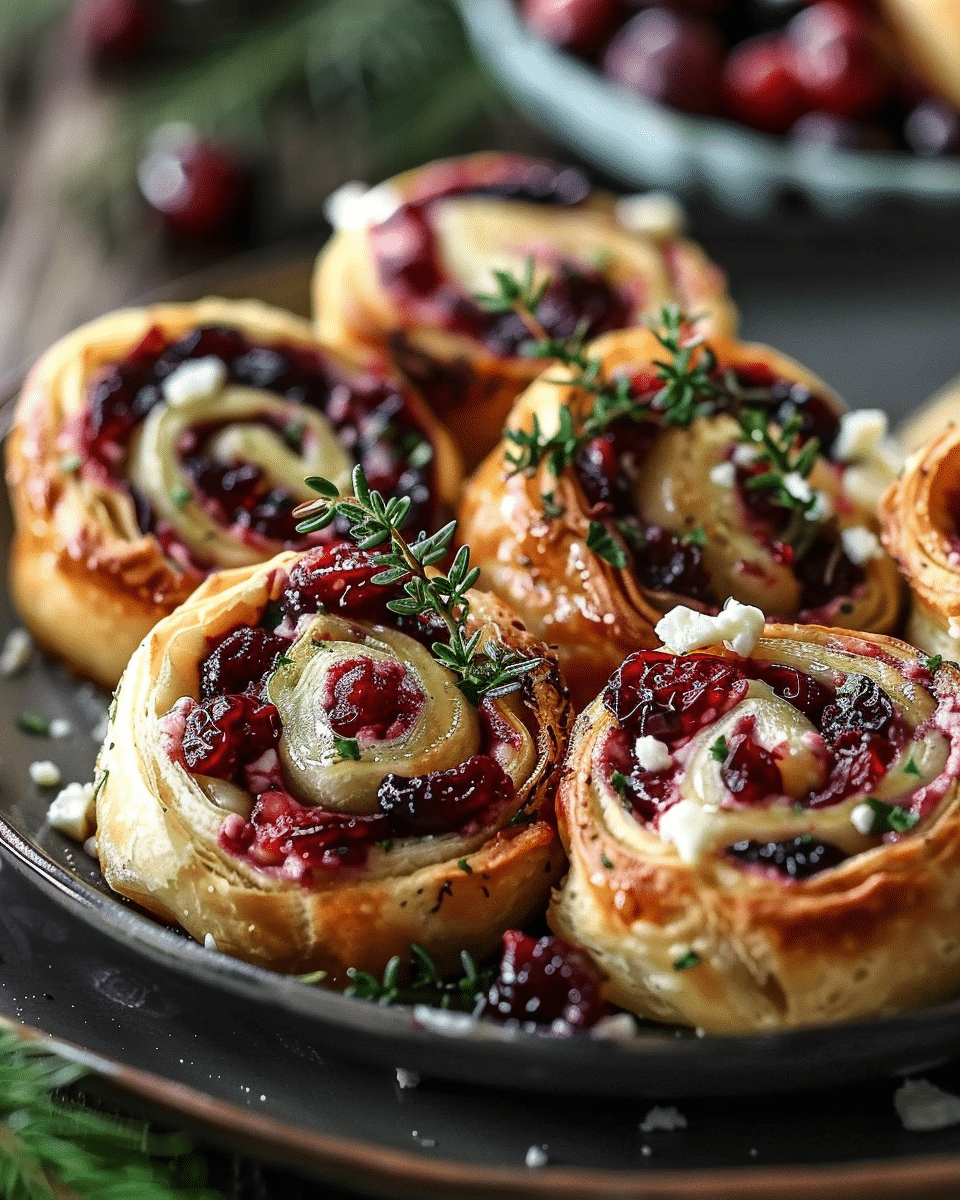 Cranberry and Feta Pinwheels