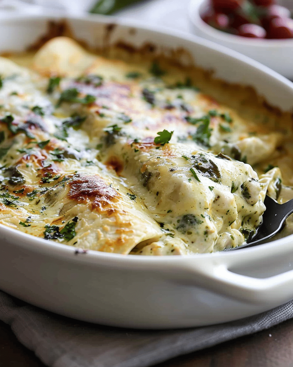 Creamy Poblano Chicken Enchiladas