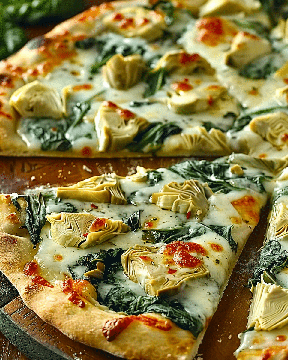 Creamy Spinach Artichoke Pizza Bliss